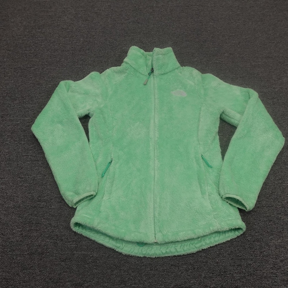 The North Face Jacket Womens XS Green Fleece‎ Full Zip High Pile Soft Warm Logo